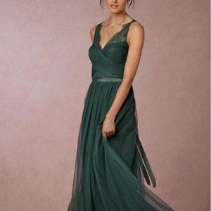 BHLDN Fleur Dress by Hitherto in Dusty Emerald